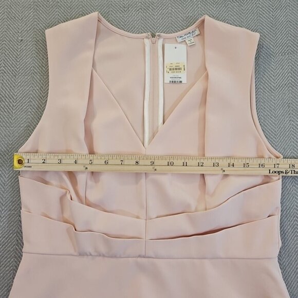 Miss Selfridge Bodycon Peplum Dress Women's Size 10 Peach Zip Back NWT NEW - Picture 7 of 12